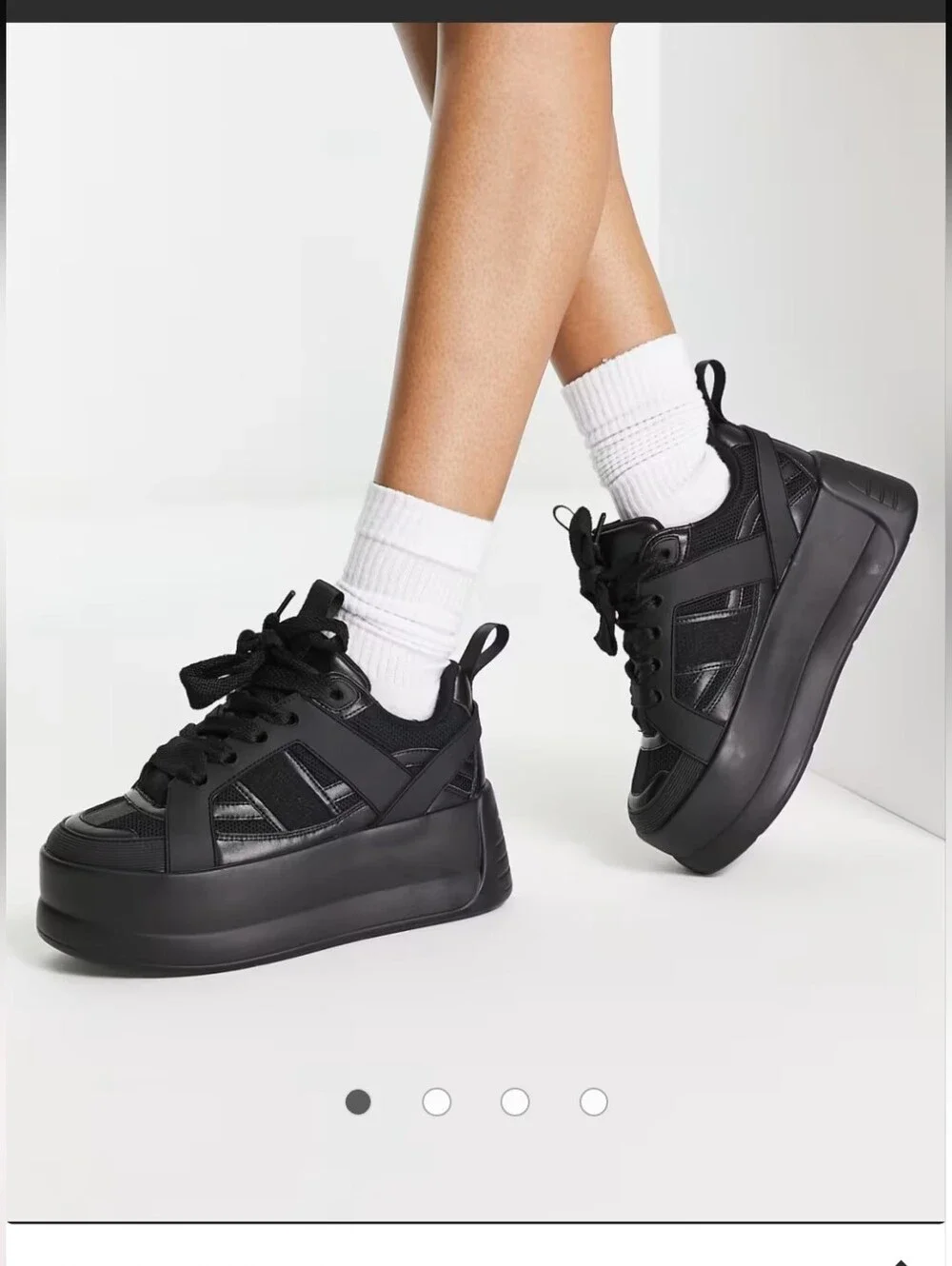 ASOS Black Women's Platform Lace-Up Sneakers